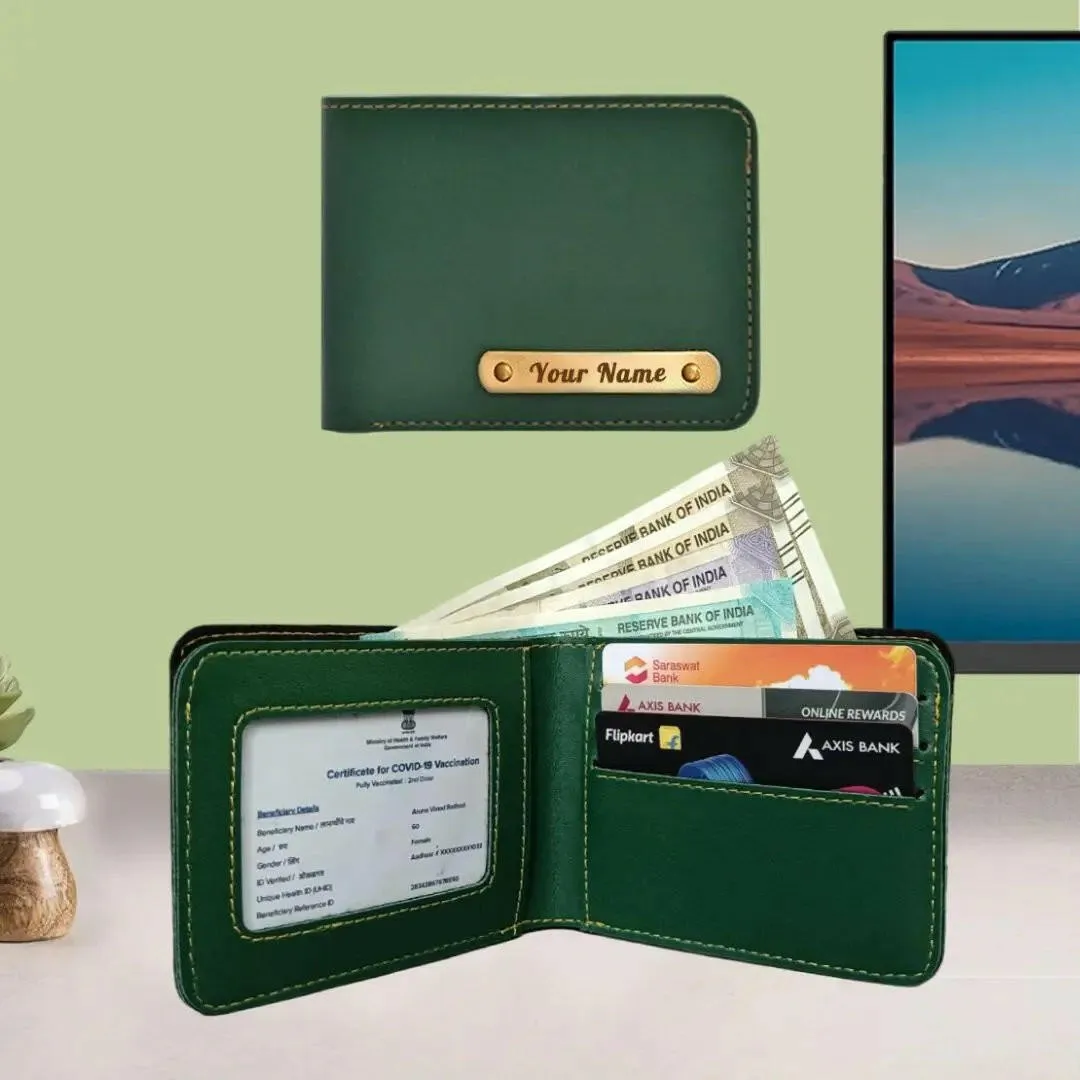 Personalized Name Carry Your Style Vegan Leather Wallet - Green