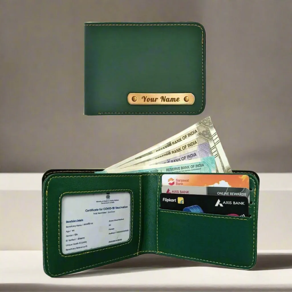 Personalized Name Carry Your Style Vegan Leather Wallet - Green