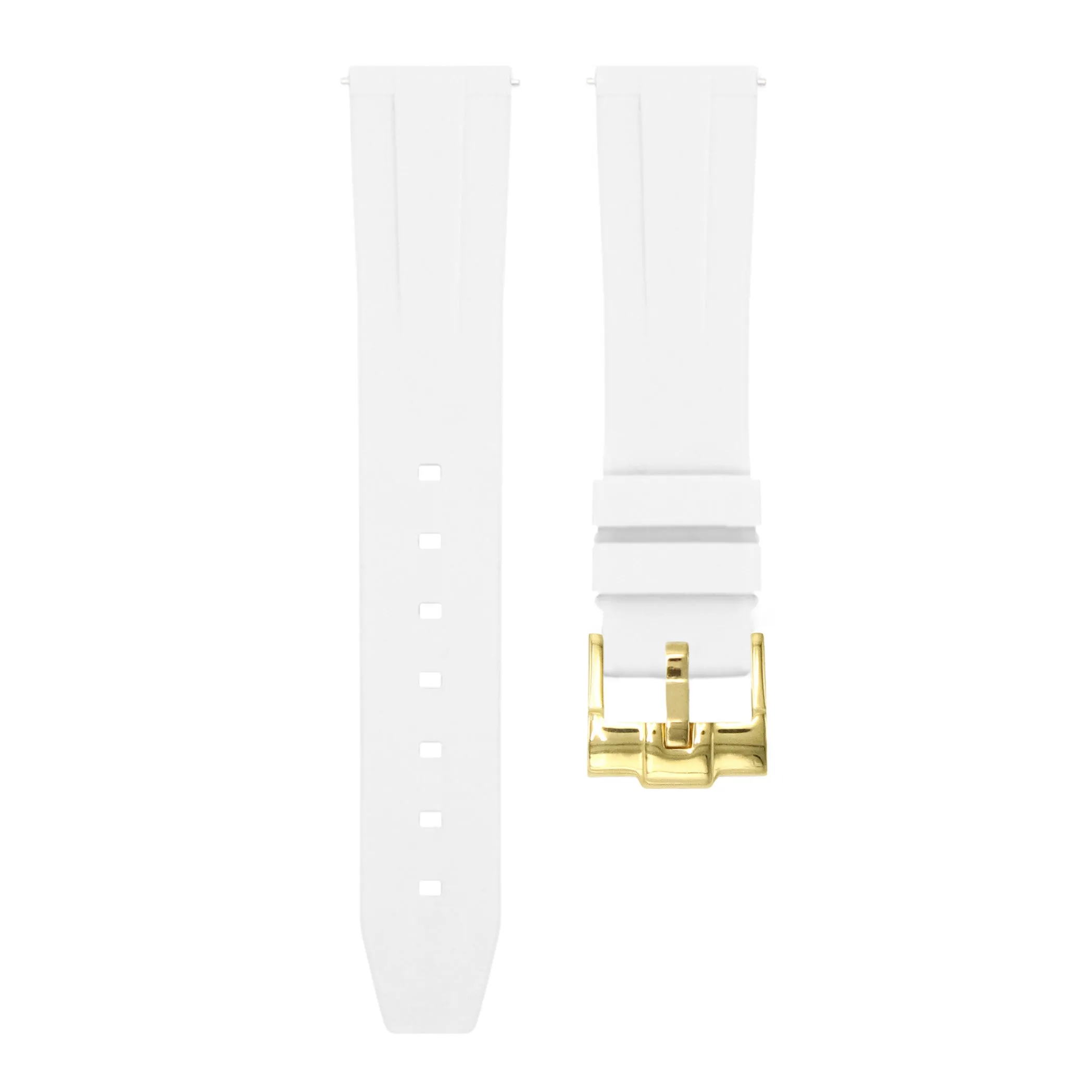 Polar White - Quick Release Rubber Watch Strap For Monta Noble