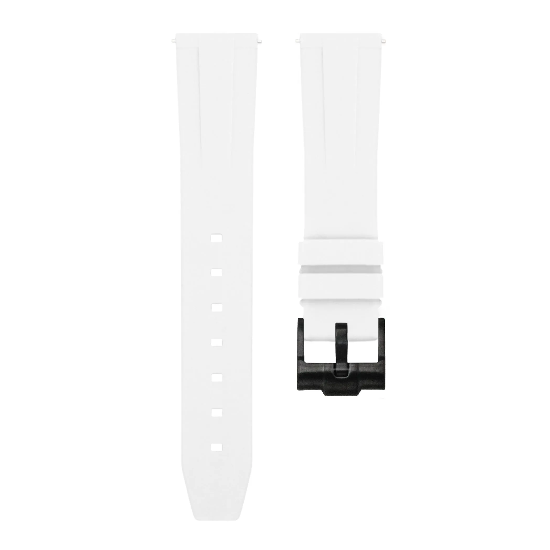 Polar White - Quick Release Rubber Watch Strap For Monta Noble