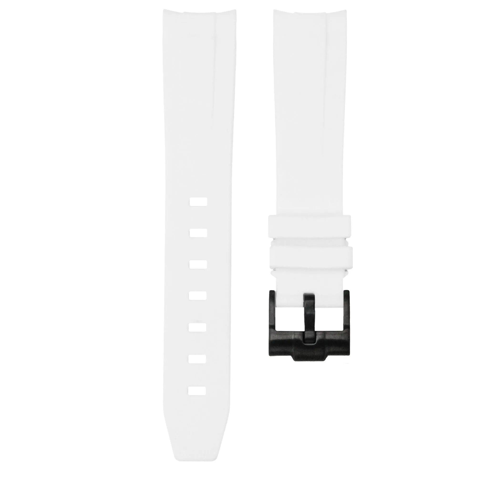 Polar White - Rubber Watch Strap For Monta Noble