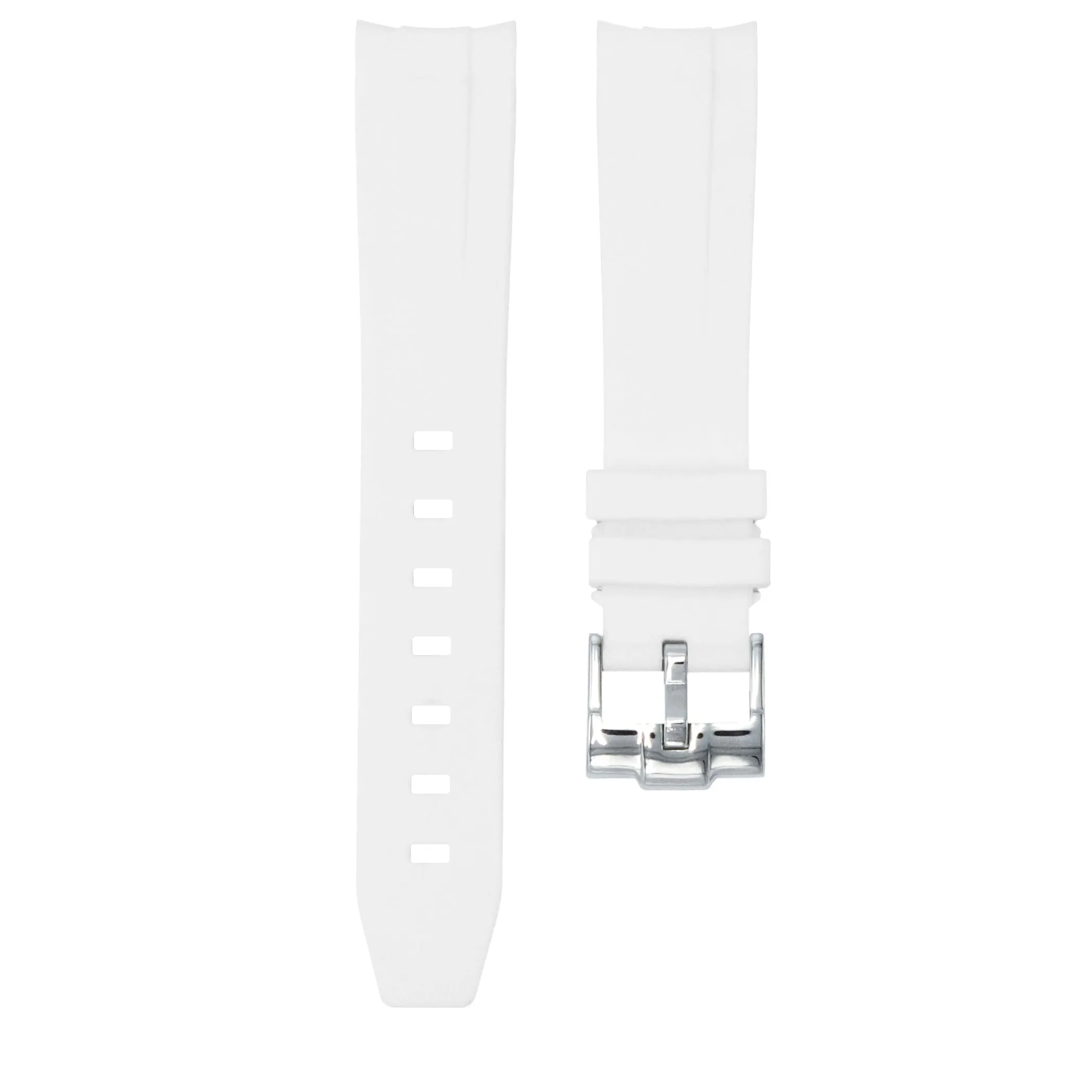 Polar White - Rubber Watch Strap For Monta Noble