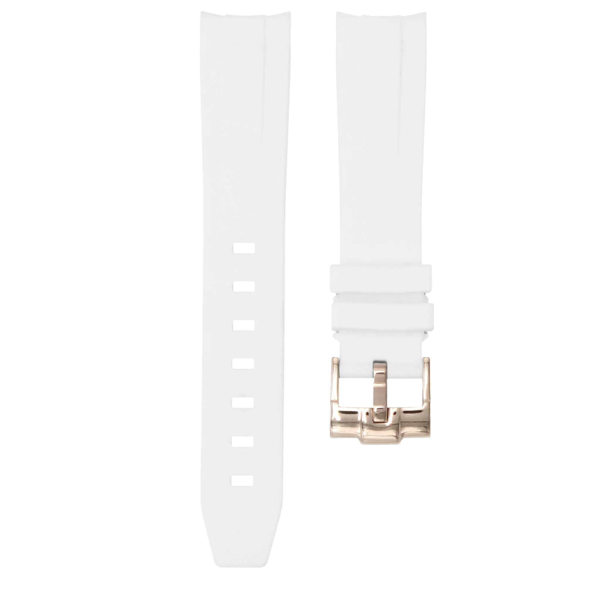 Polar White - Rubber Watch Strap For Monta Noble