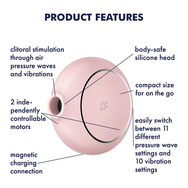 SATISFYER Pro To Go 3: Air Pulse Stimulator   Vibrator - Rose