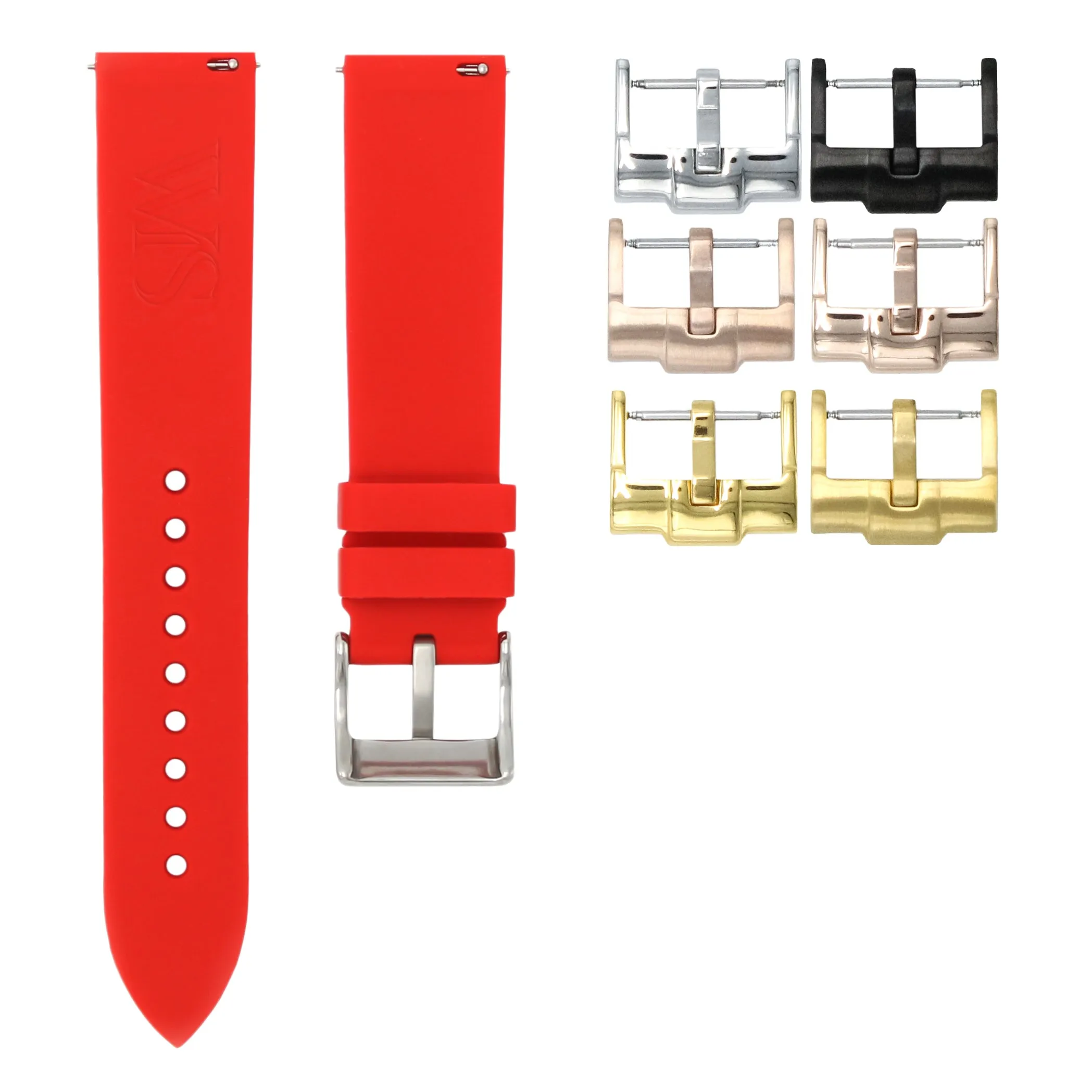 Scarlet Red - Quick Release Rubber Watch Strap For Monta Noble
