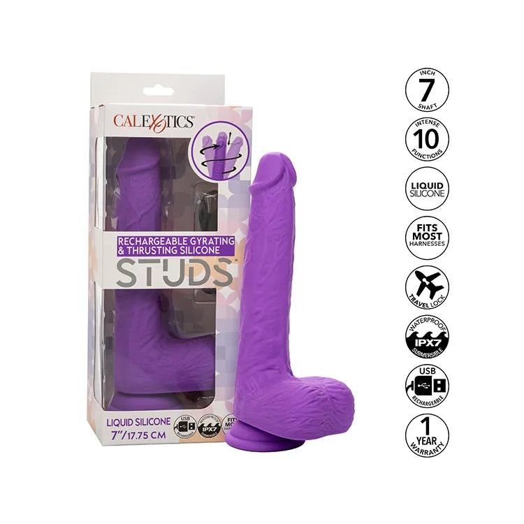 Studs Gyrating & Thrusting 7in Dildo