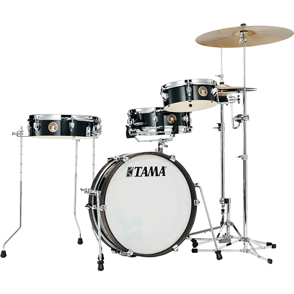 Tama LJK48PHBK Hairline Black Club-JAM Pancake 4pc Shell Kit, 10, 13, 18, 12s