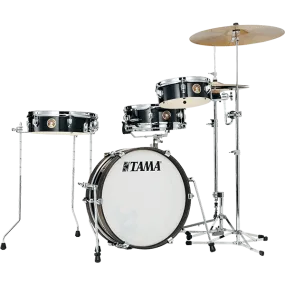 Tama LJK48PHBK Hairline Black Club-JAM Pancake 4pc Shell Kit, 10, 13, 18, 12s