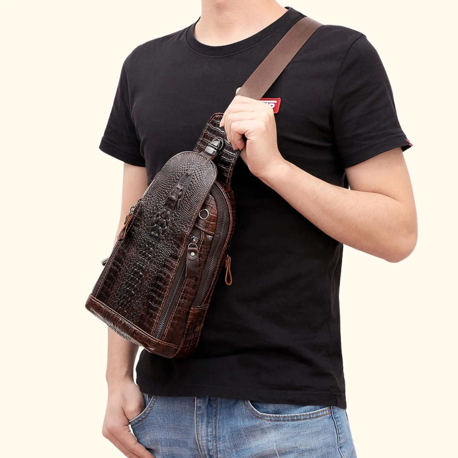 The Croc Ridge - Leather Sling Bag