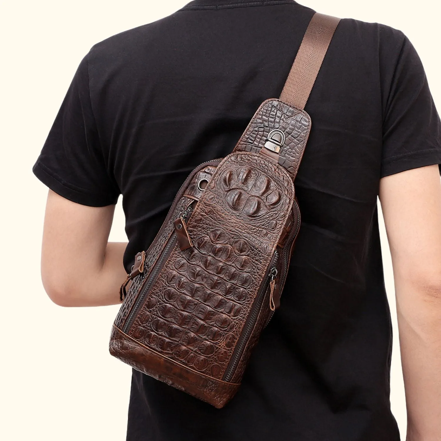 The Croc Ridge - Leather Sling Bag