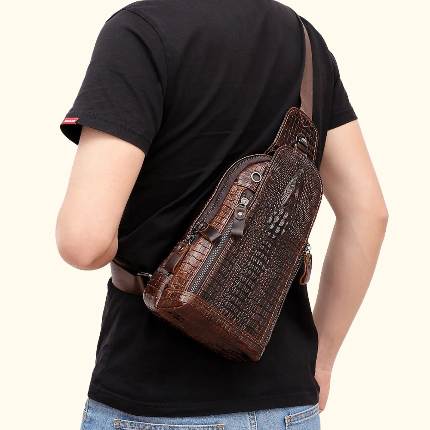 The Croc Ridge - Leather Sling Bag