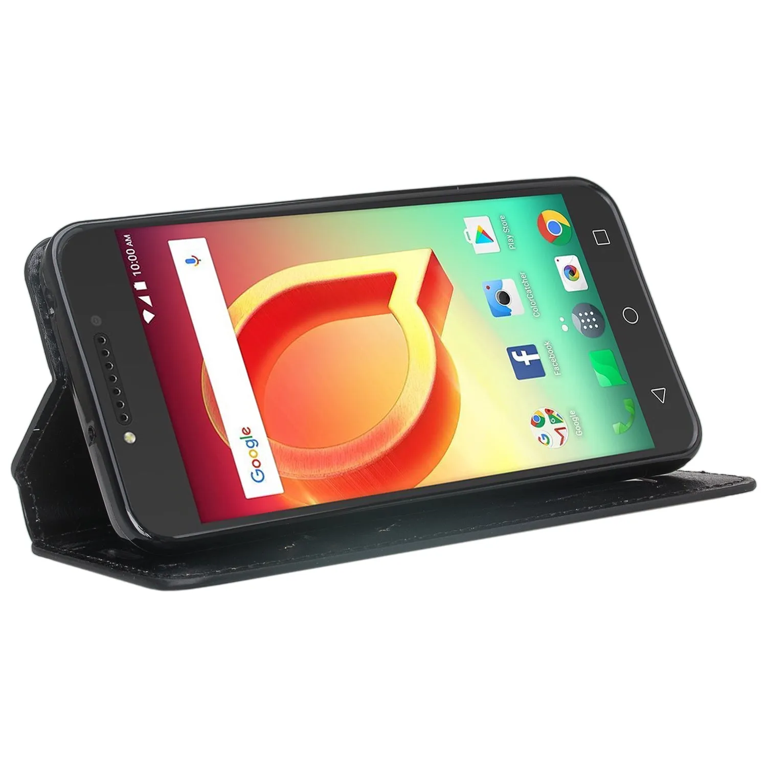 Tmobile REVVL, Alcatel A30 Plus, A30 Fierce, Alcatel Walters Case, Pu Leather Wallet Flip [Kickstand] Cover with ID & Credit Card Slots - Black
