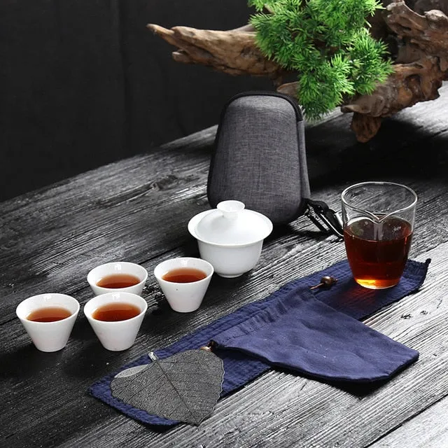 Travel Tea Set with Travel Bag