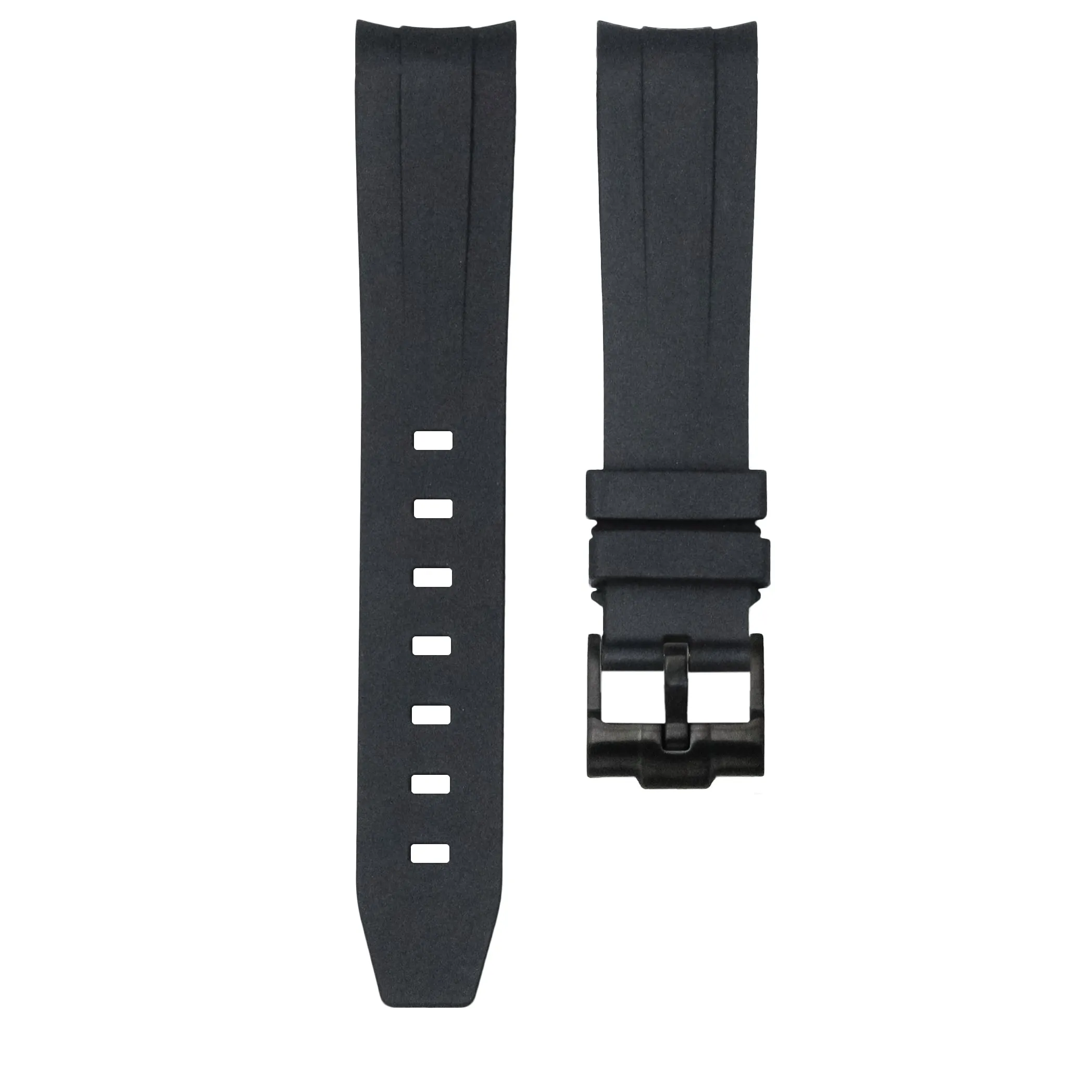 Tuxedo Black - Rubber Watch Strap For Monta Noble