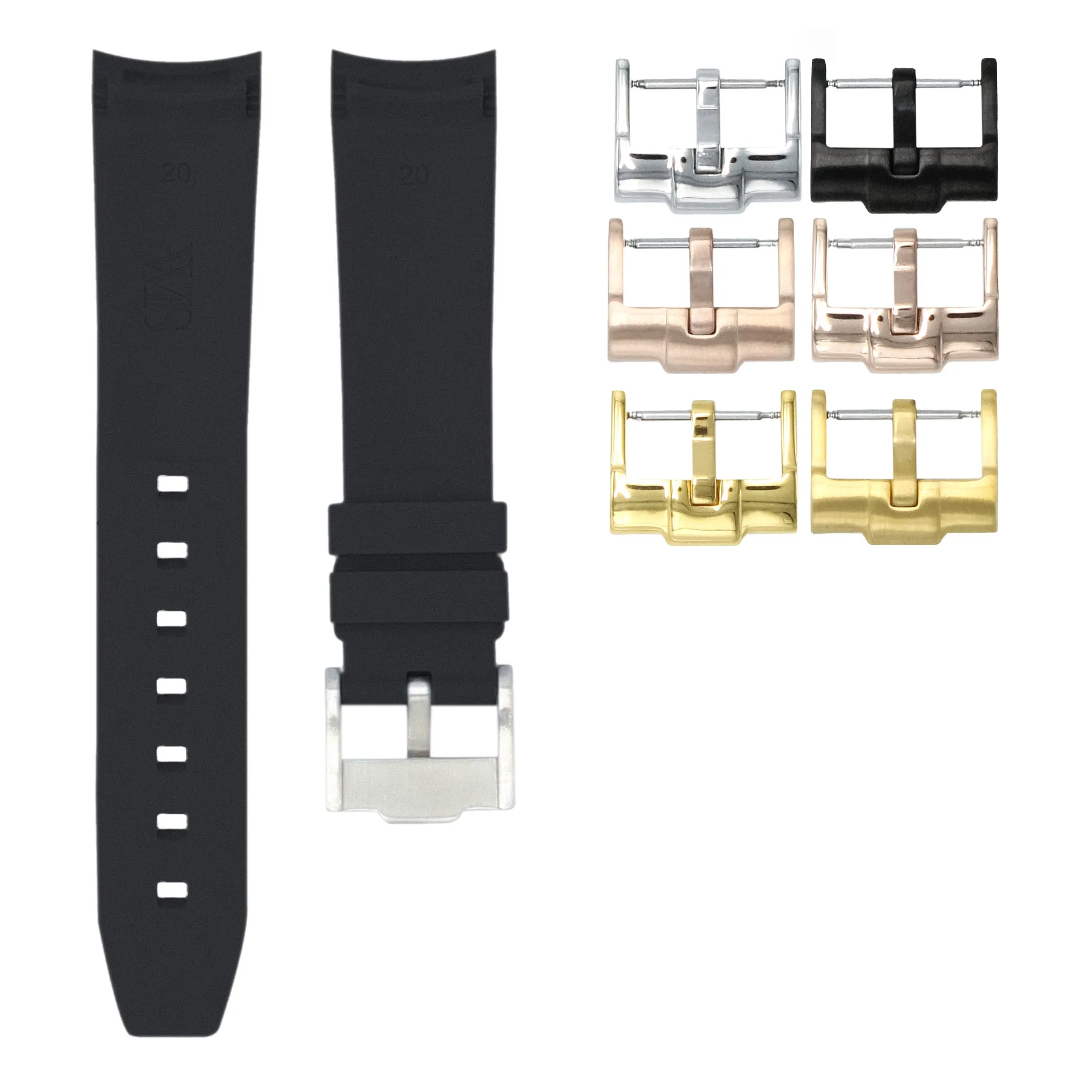 Tuxedo Black - Rubber Watch Strap For Monta Noble