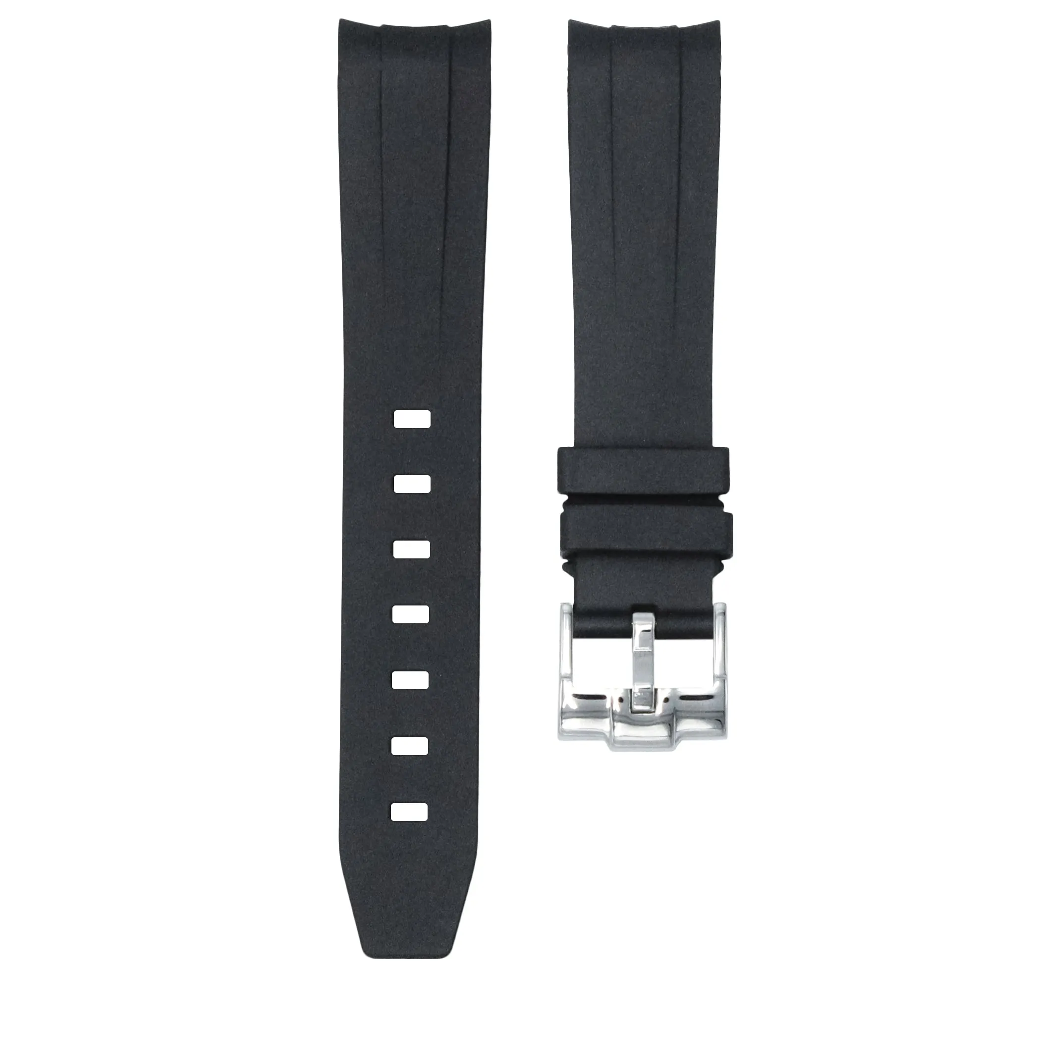 Tuxedo Black - Rubber Watch Strap For Monta Noble