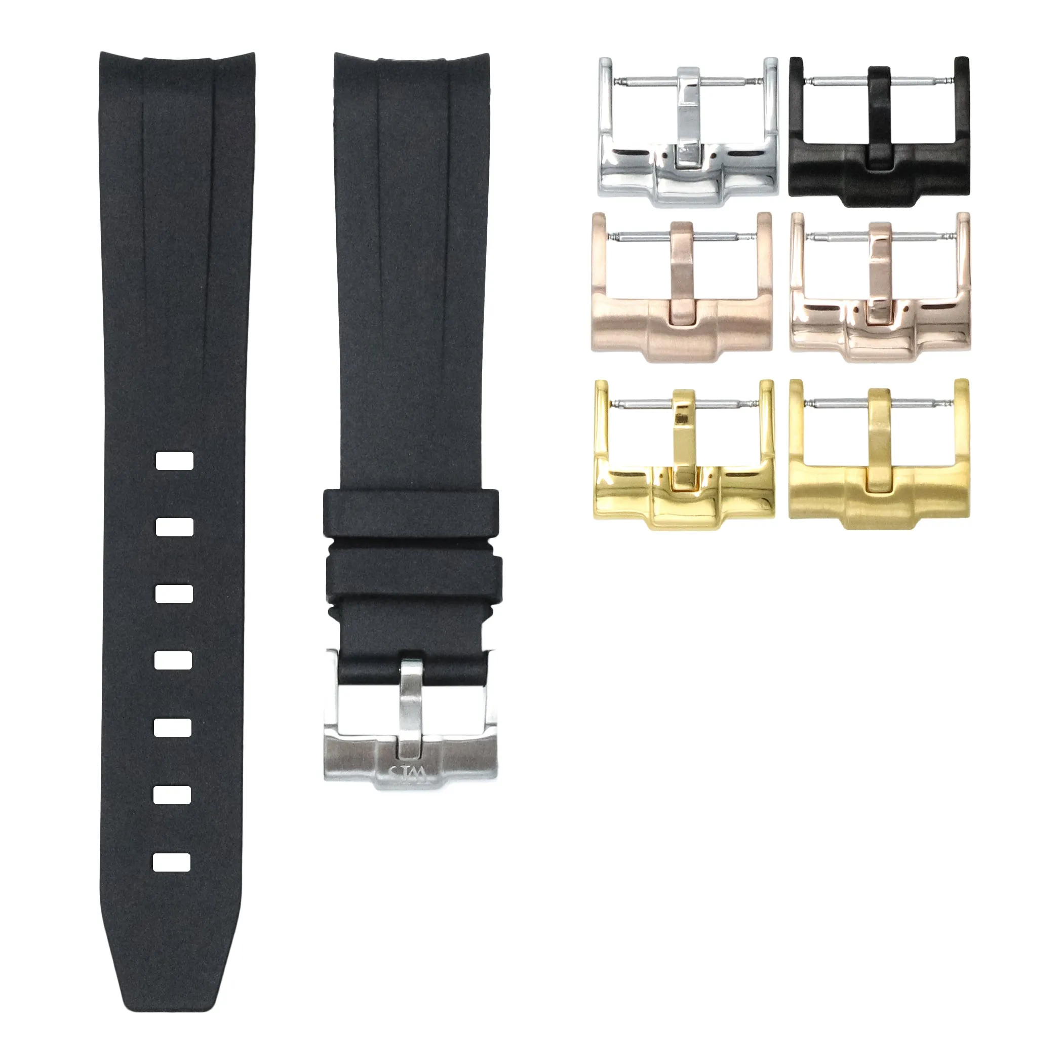 Tuxedo Black - Rubber Watch Strap For Monta Noble