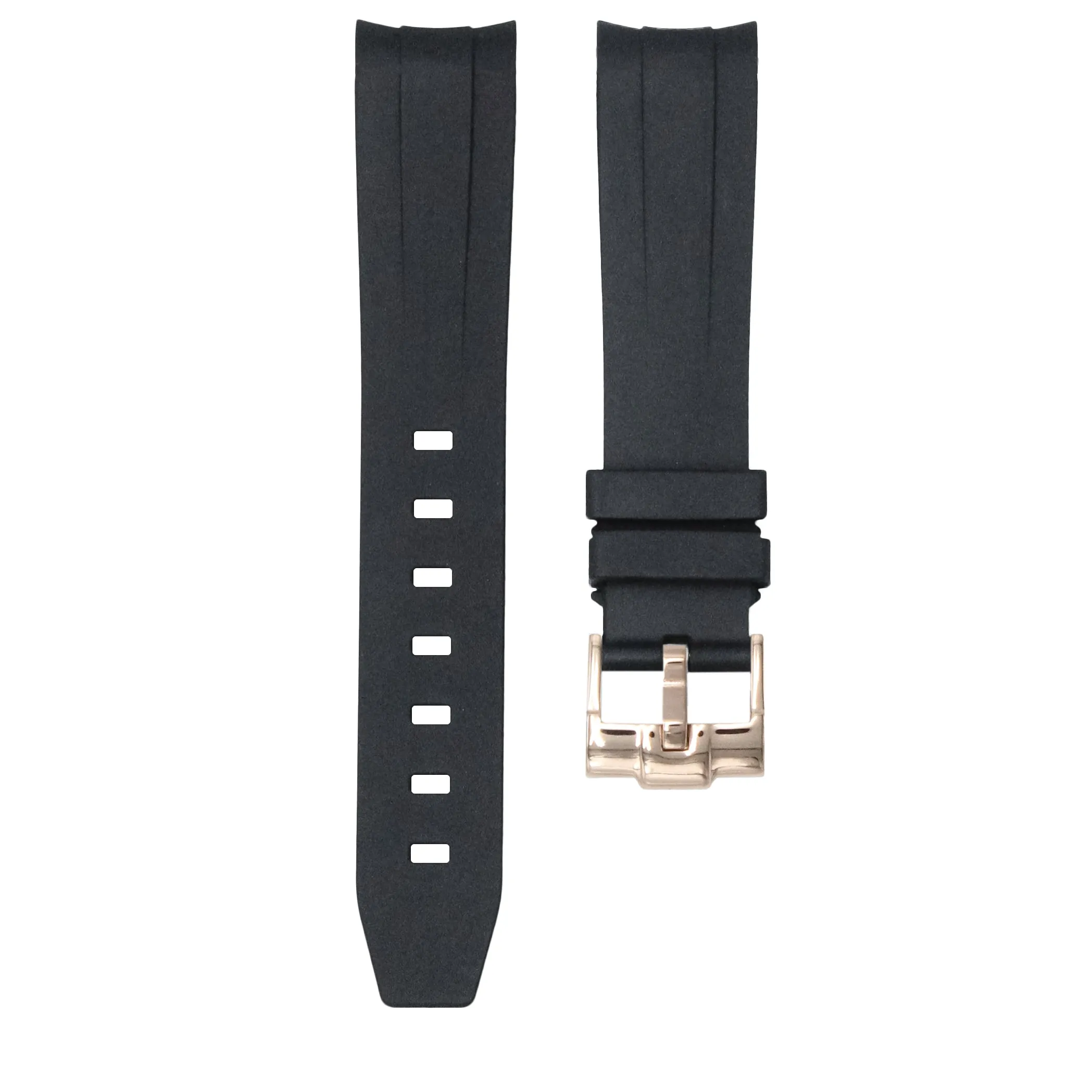 Tuxedo Black - Rubber Watch Strap For Monta Noble