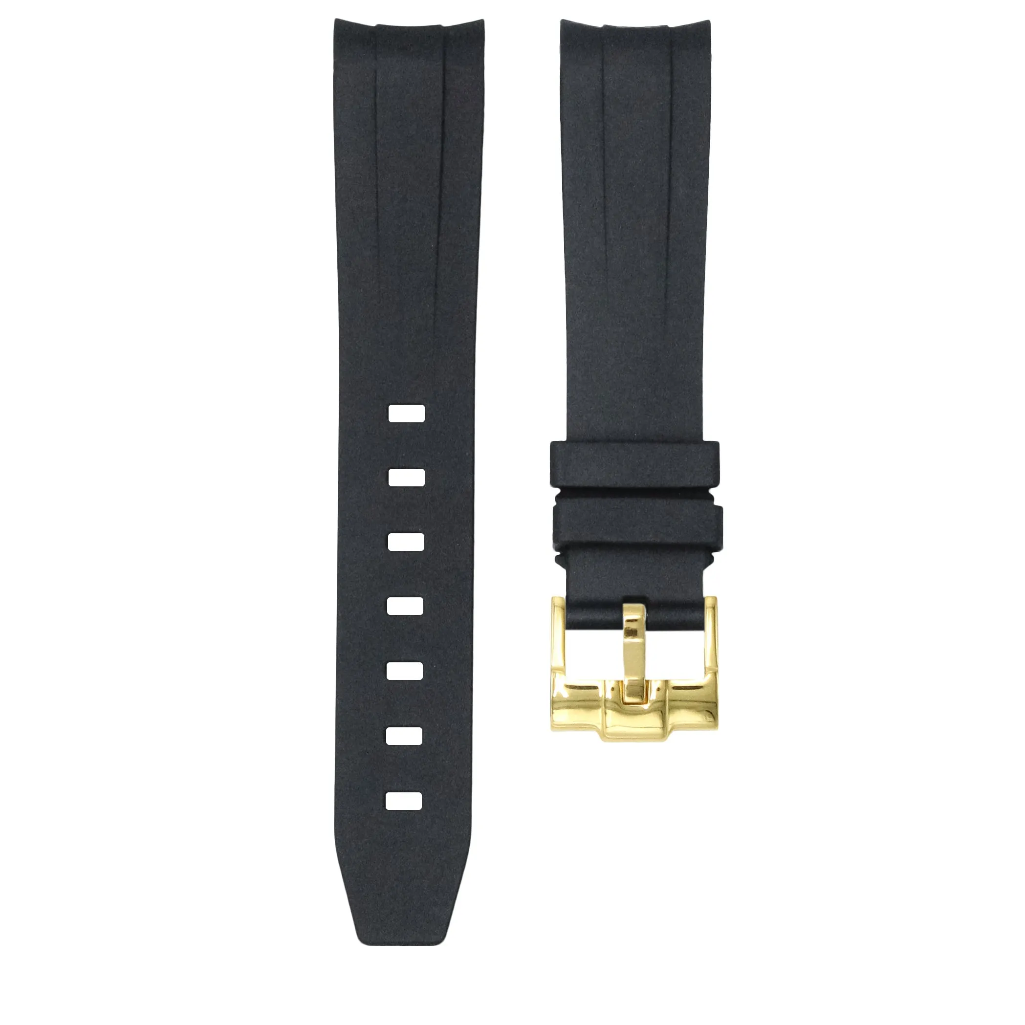Tuxedo Black - Rubber Watch Strap For Monta Noble