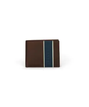 US POLO-MEN SPICES WALLET IN NAVY BROWN