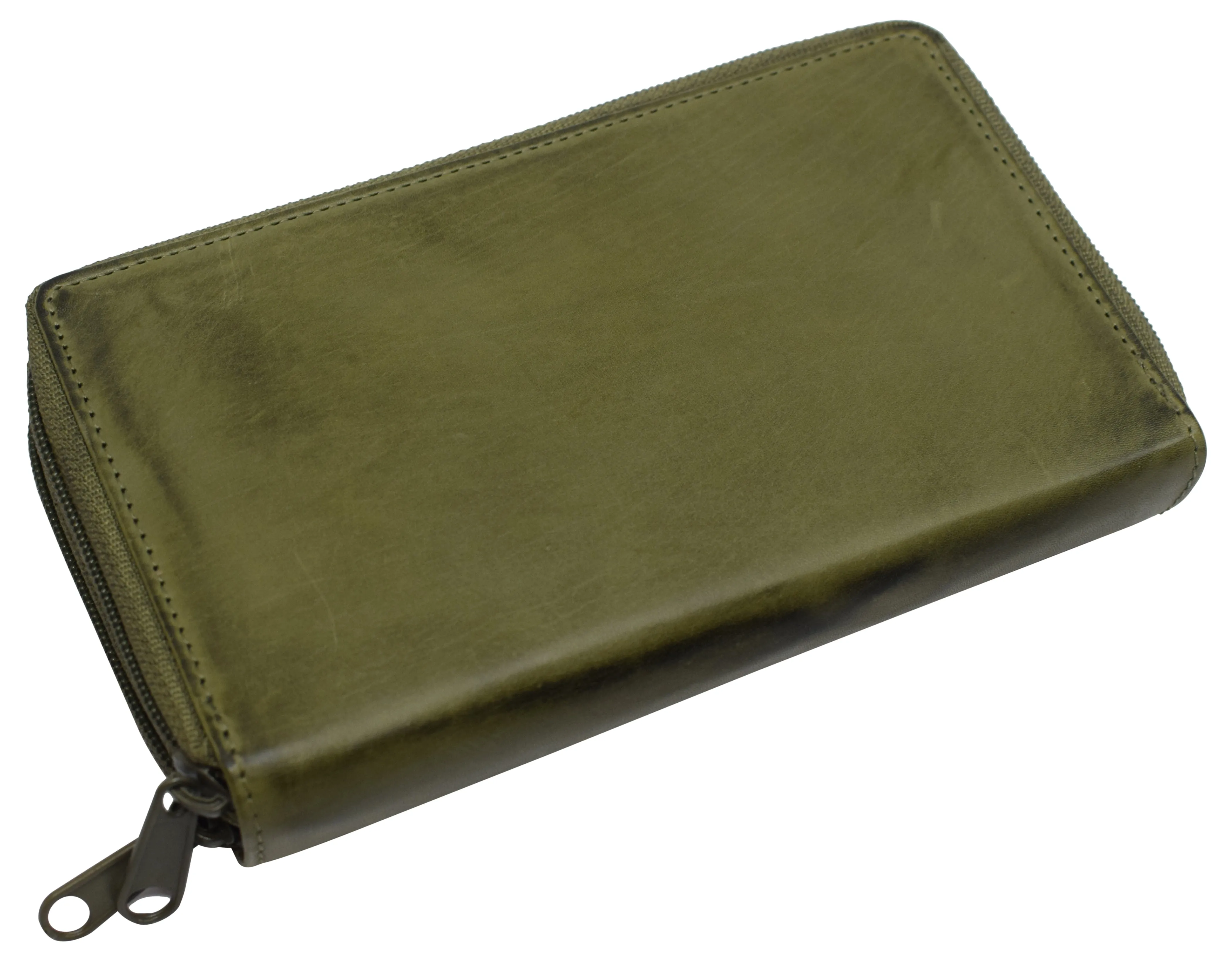 Women's RFID Blocking Double Zipper Smartphone Leather Wallet with Removable Checkbook Holder