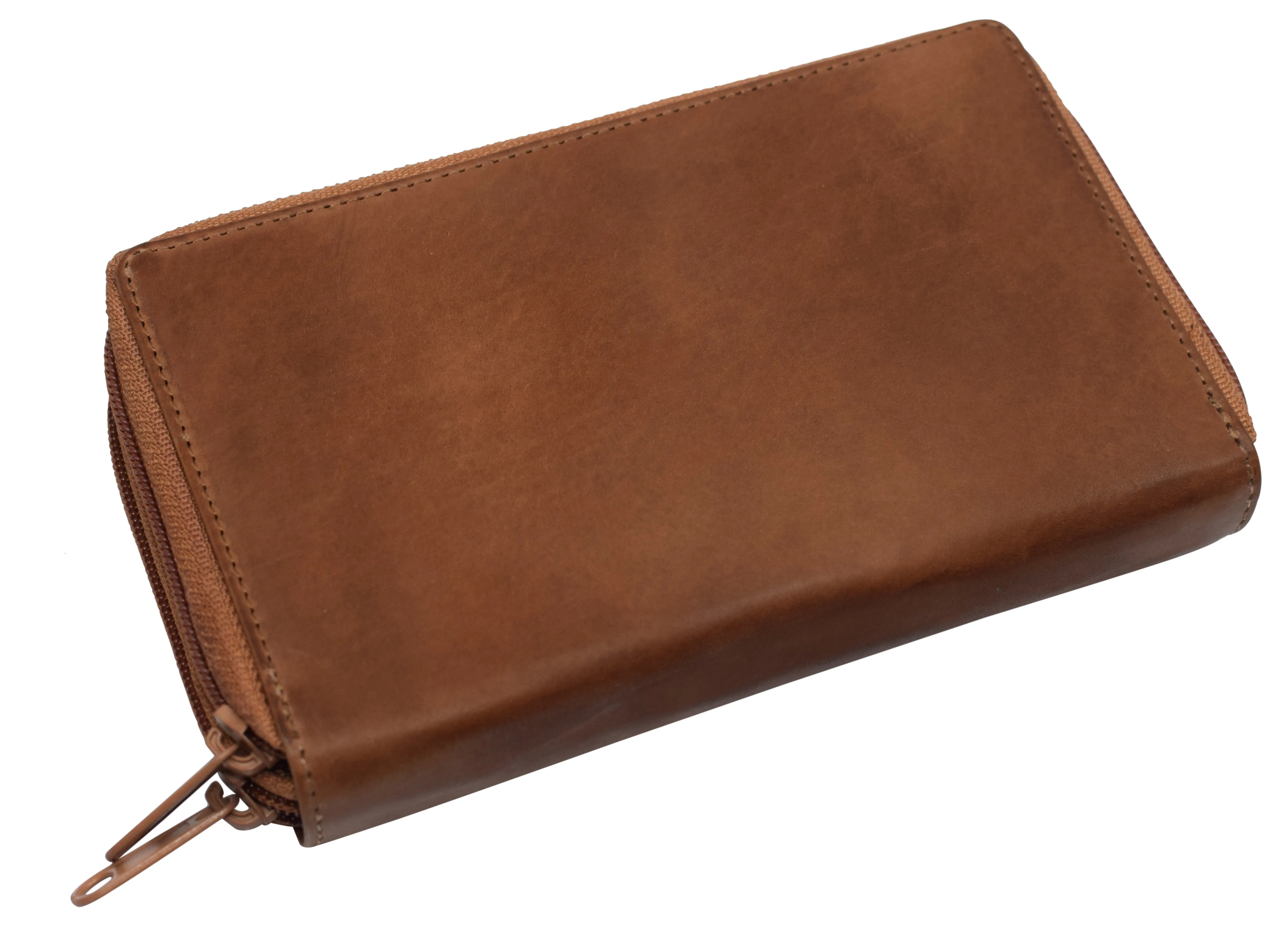 Women's RFID Blocking Double Zipper Smartphone Leather Wallet with Removable Checkbook Holder