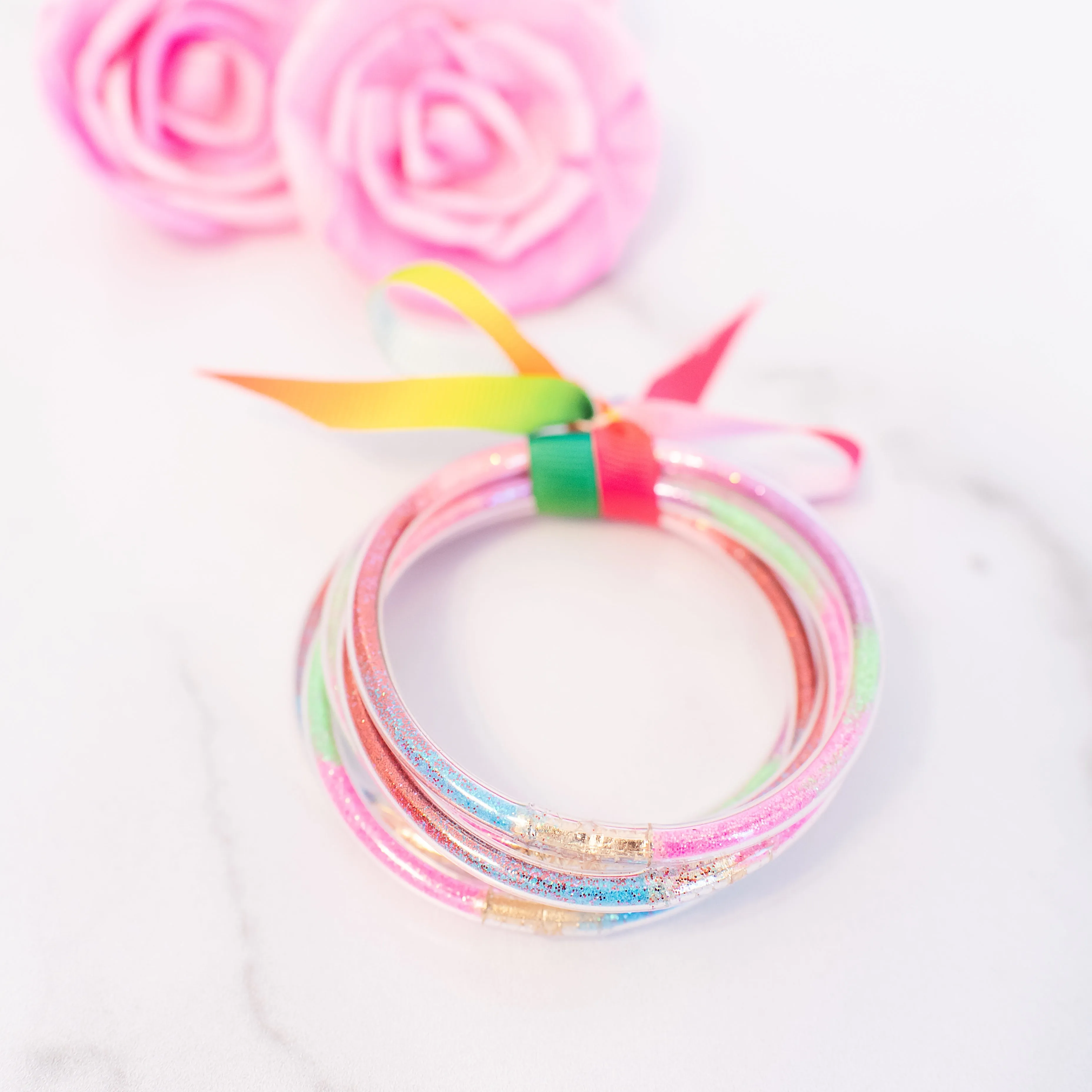 Youth Sized Multi-Colored Rainbow Party Bangles